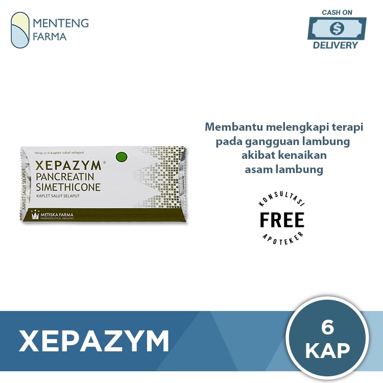 Xepazym Strip 6 Tablet - Obat Pencernaan, Perut Kembung, Sebah