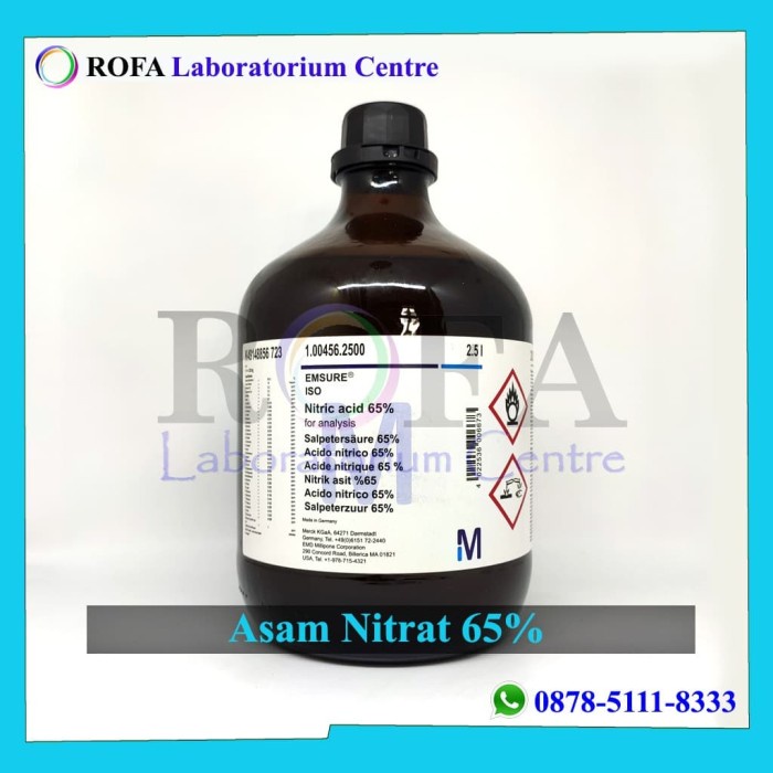 Asam Nitrat / Nitric Acid / HNO3 65% Pro Analis Merck Eceran 100 mL