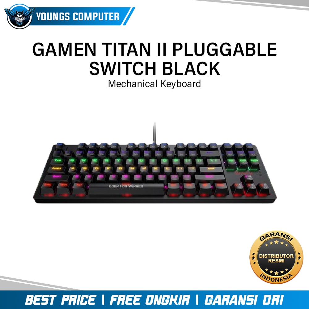 GAMEN Mechanical Keyboard Titan II Pluggable Switch Black