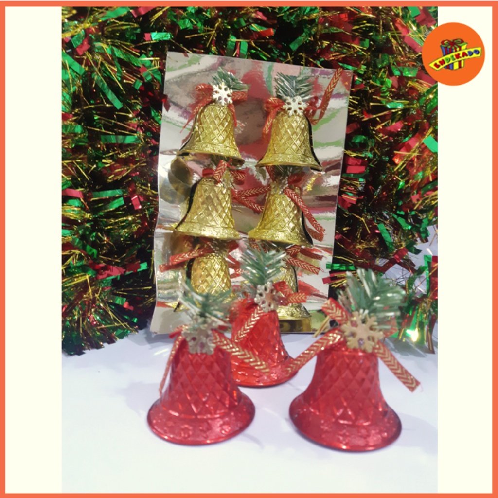 HIASAN NATAL LONCENG 6PC - Hiasan Pohon Natal