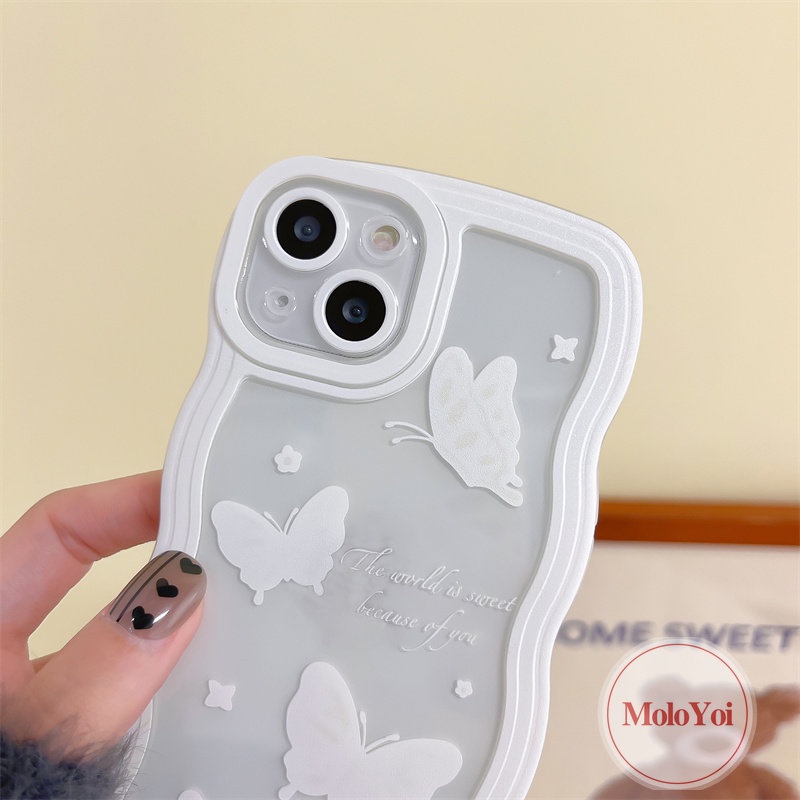 Soft Case TPU Motif Kupu-Kupu Untuk iPhone 11 12 13 14 Pro MAX 7 8 Plus XR 6 6s 14 Plus X XS MAX SE 2020