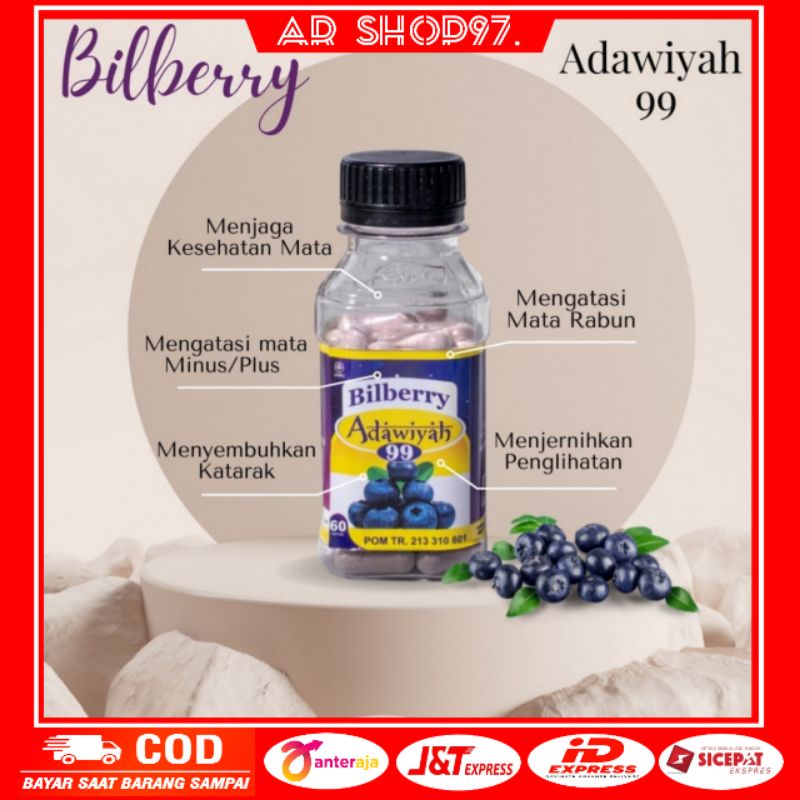 Bilberry Adawiyah 99 Kapsul Ekstrak Bilbery 60kps