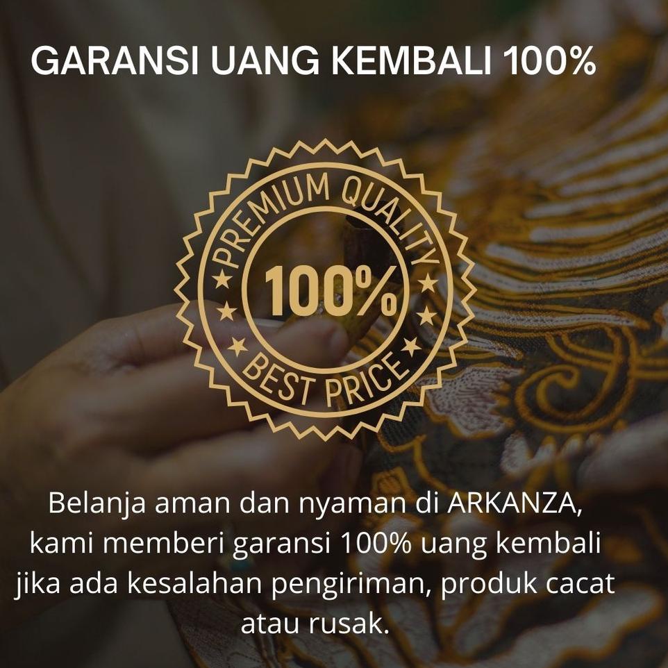 Tren Terbaru BATIK ARKANZA Motif TIRTA AMARTA NAVY Hem Atasan Kemeja Baju Batik Pria Cowok L Laki Sl