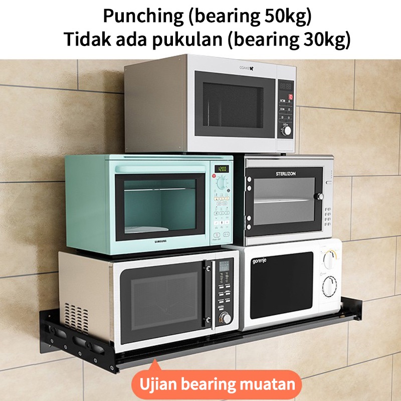 Rak Microwave Rak Dapur Dinding Rak Bumbu Gantung yang Oven Rak Kitchen Rack Tempat