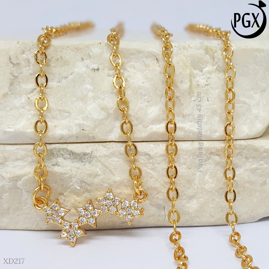 PGX Kalung Wanita Xuping Perhiasan Lapis Emas Aksesoris Fashion Premium - XD217