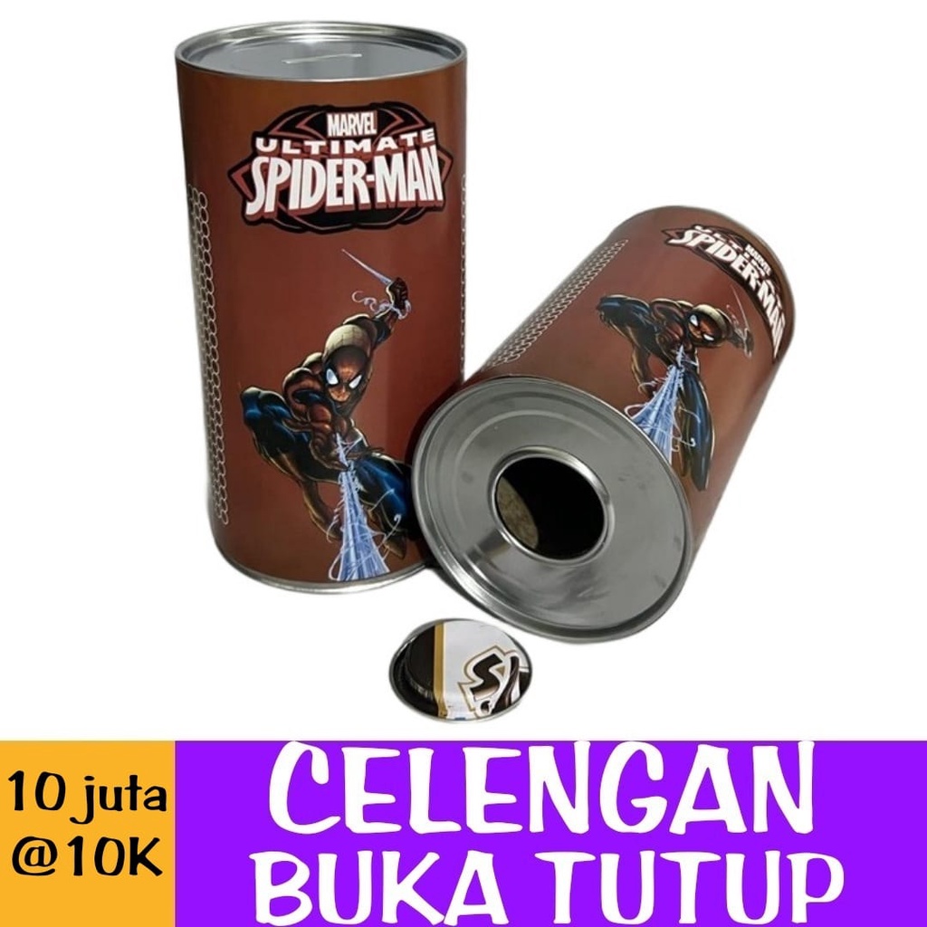 karakter celengan target 10 juta- celengan target 10 juta spiderman- celengan permanen tinggi 20 cm