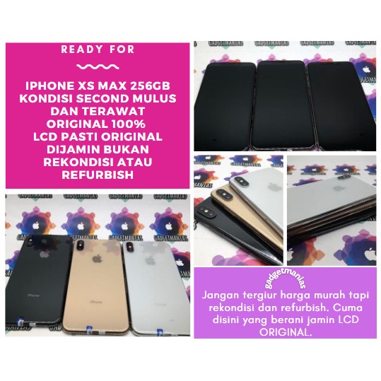 [ Hp / Handphone ] Iphone Xs Max 256Gb Original Second Fullset Bekas / Second / Seken / 2Nd