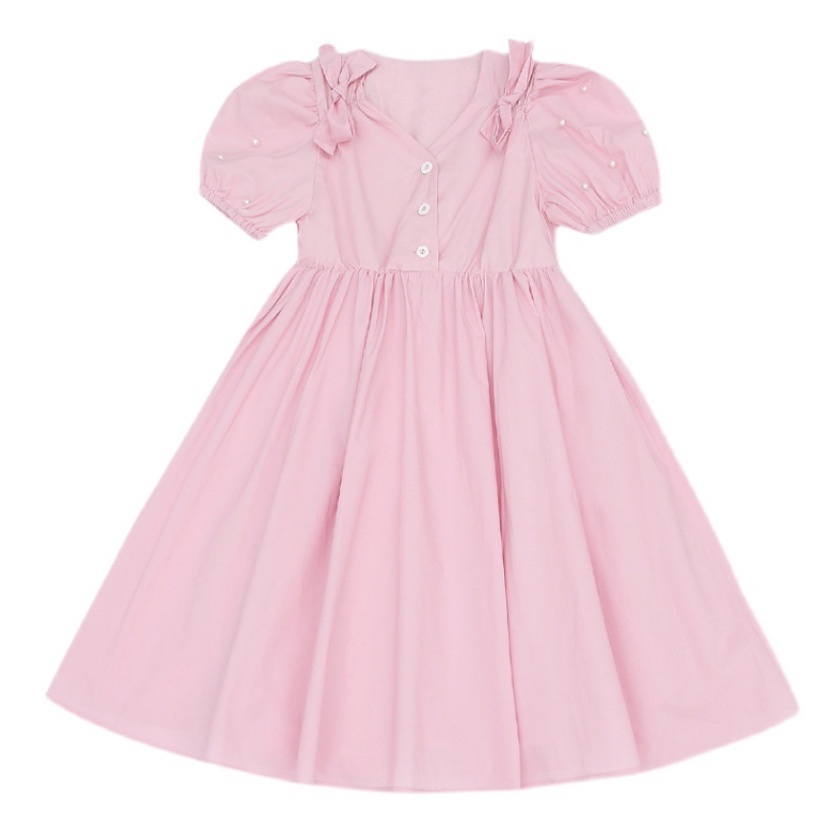 babyfit dress ANNIE baju gaun mini anak perempuan kemeja lengan puff katun import fd-1023