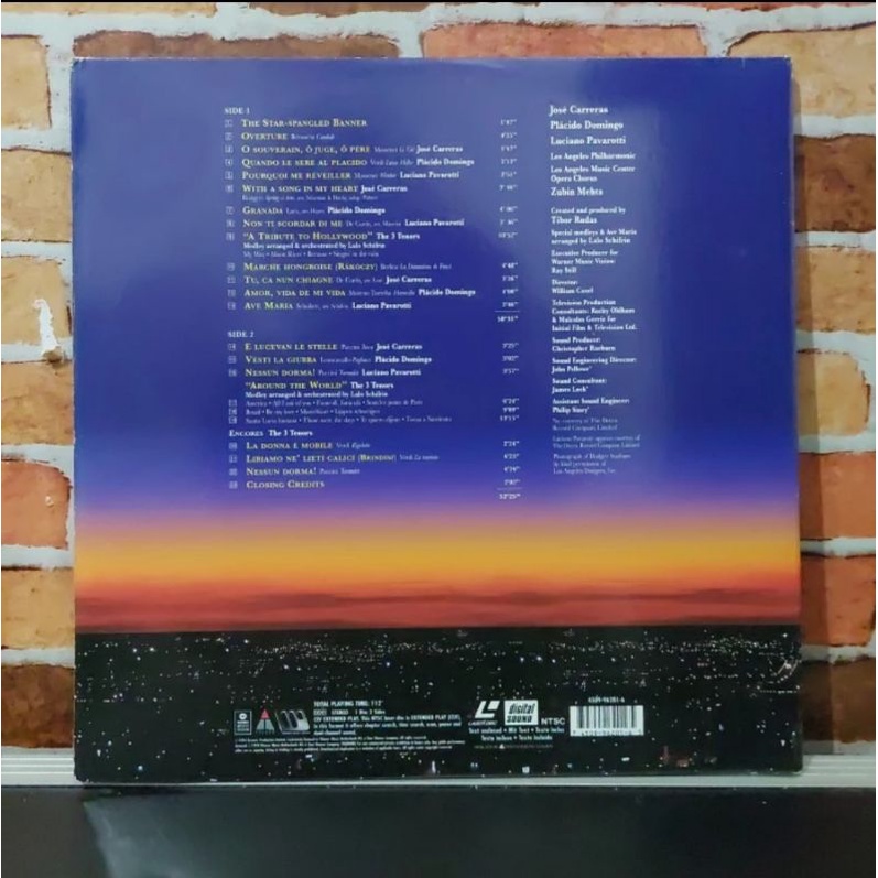 Laser disc Film The 3 Tenors