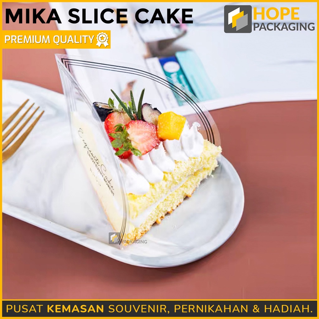 [ isi 10 pcs ] Mika Slice Cake tiramisu / tart Oval / Segitiga / Persegi panjang untuk pinggiran kue / cake