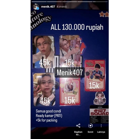 Photocard Baker House NCT 127 Johnny Taeyong Doyoung