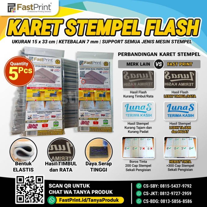 

Spesial Karet Spon Busa Stempel Flash Warna 15X33 Cm Isi 5 Lembar Hemat