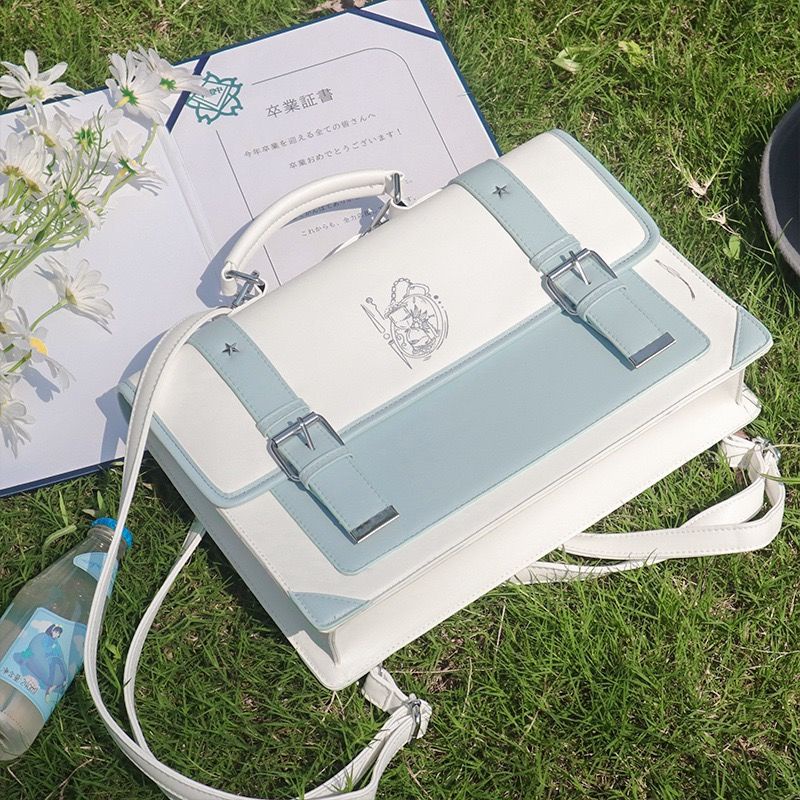 ♕✖۞Sera 2022 Baru Jepang Jk Seragam Tas Bahu Satu Bahu Portabel Miring Cross Moonlight Jam Pasir Gadis Mahasiswa Pasang Tas