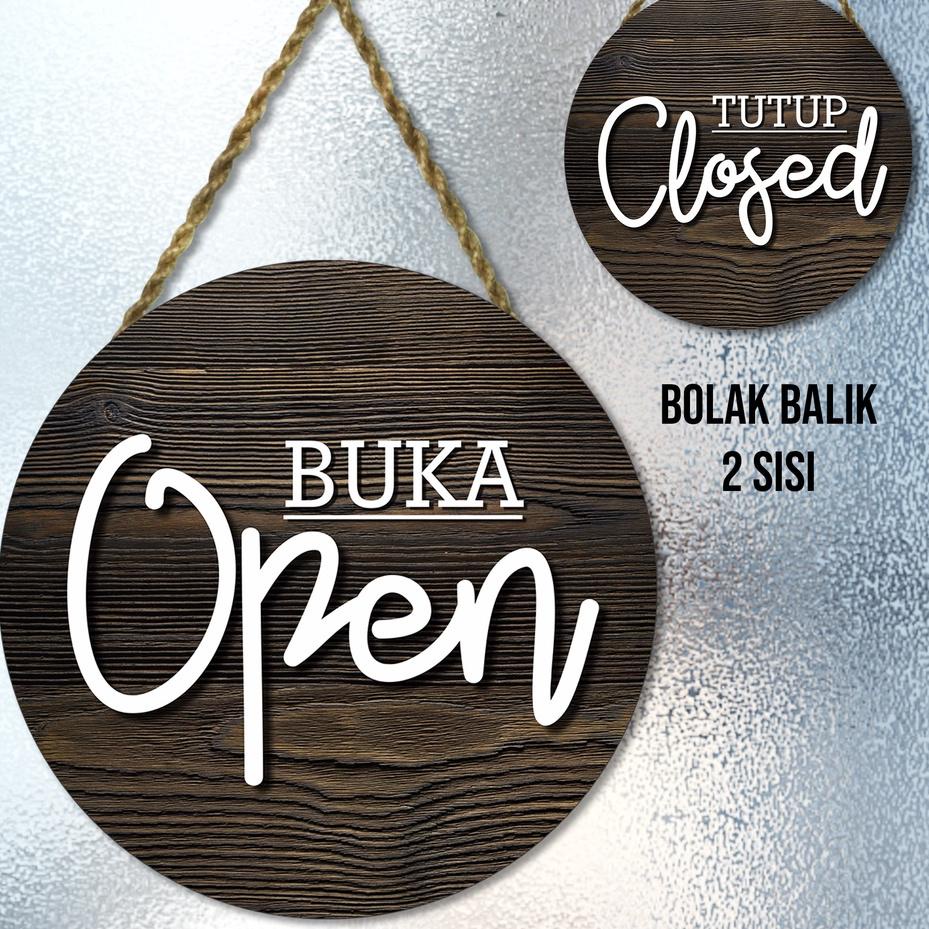 Sale Open closed sign, papan gantungan buka tutup toko