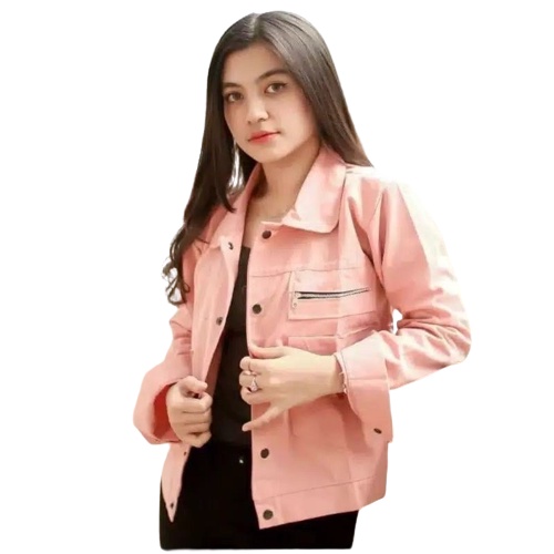 Jaket Crop Wanita Korean Style Casual Size M L XL XXL / Jaket Polan Wanita Kekinian