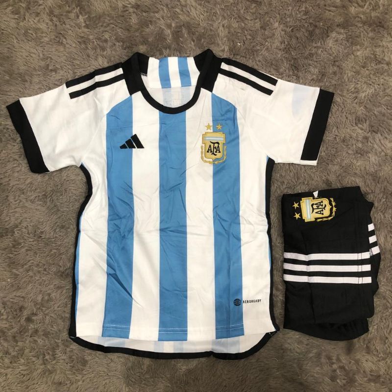 JERSEY BAJU BOLA ARGENTINA HOME KIDS 2022 GRADE ORI MESSI