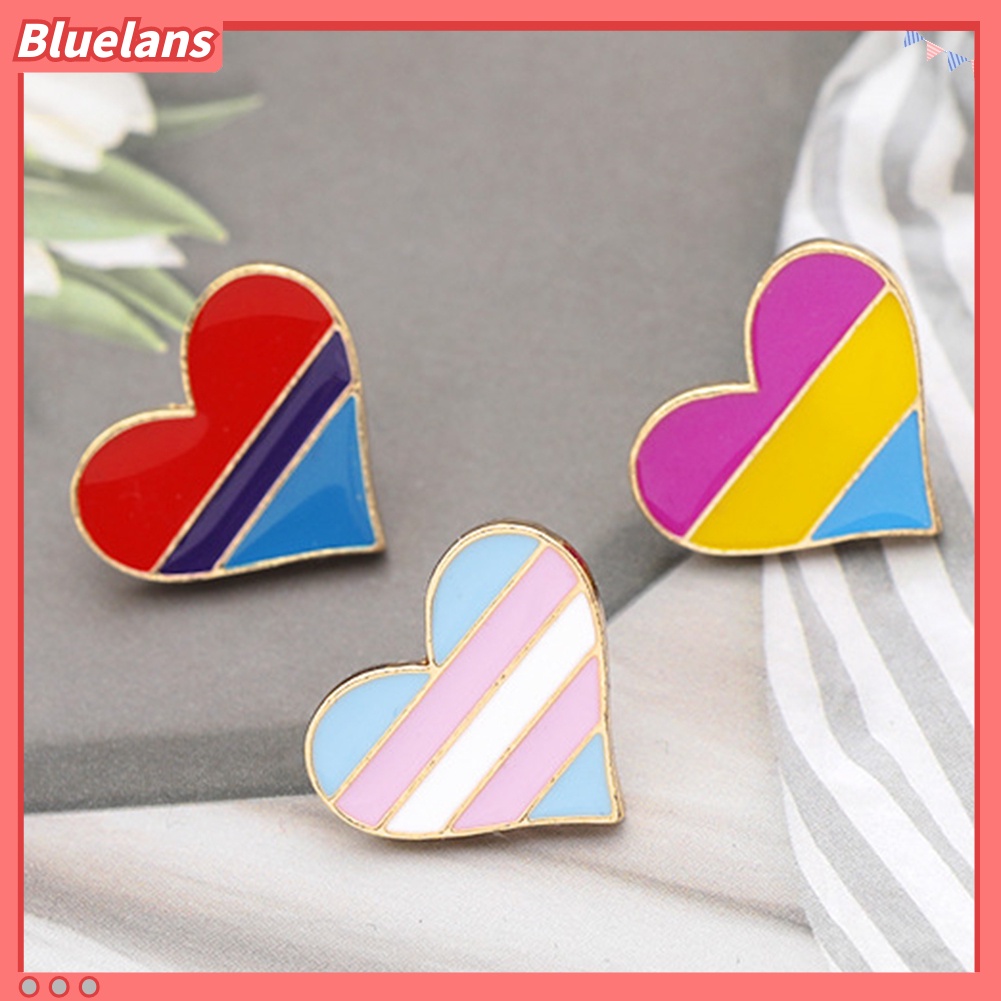 Bluelans Cute Rainbow Heart Enamel Brooch Pin Gay Pride Metal Badge Hat Collar Jewelry
