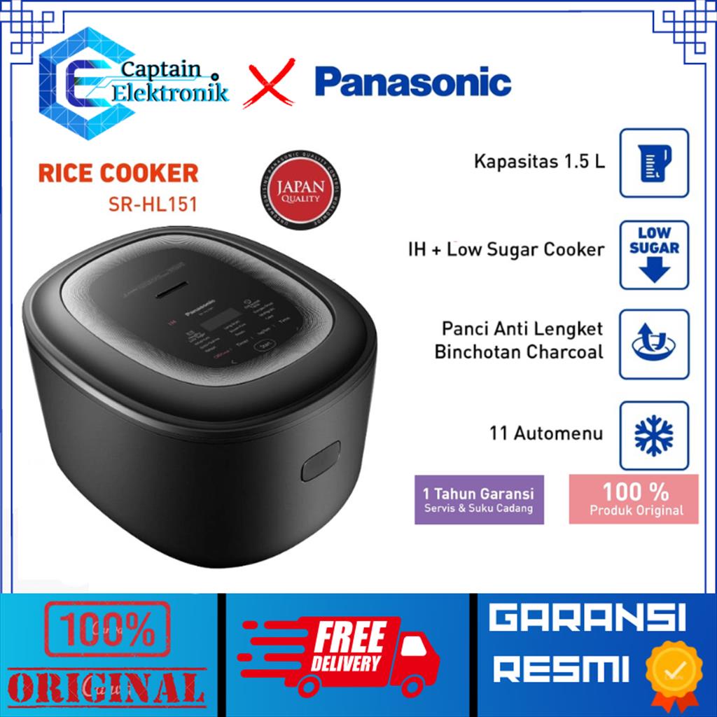 Panasonic Low Sugar Induction Rice Cooker [1.5L] SR-HL151 /  SR HL151 / HL-151 / SR-HL-151 / HL 151