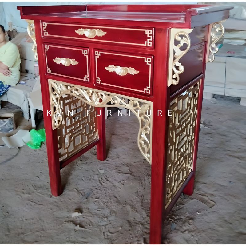 Jual Altar Meja Sembahyang Cina Kayu Jatu Ukir Meja Dewa | Shopee Indonesia