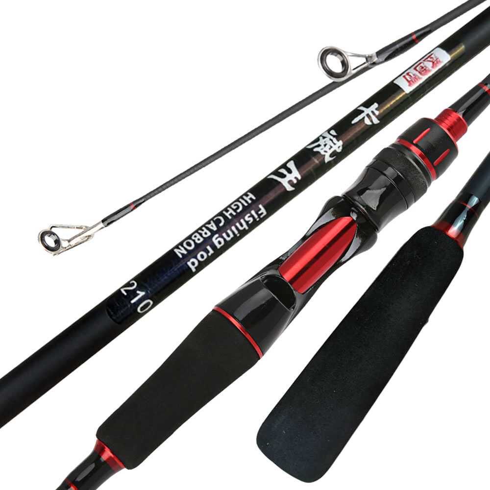 Joran Pancing Spinning Joran Mancing Carbon Fiber Straight Handle Fishing Rod Straight 2 Segments