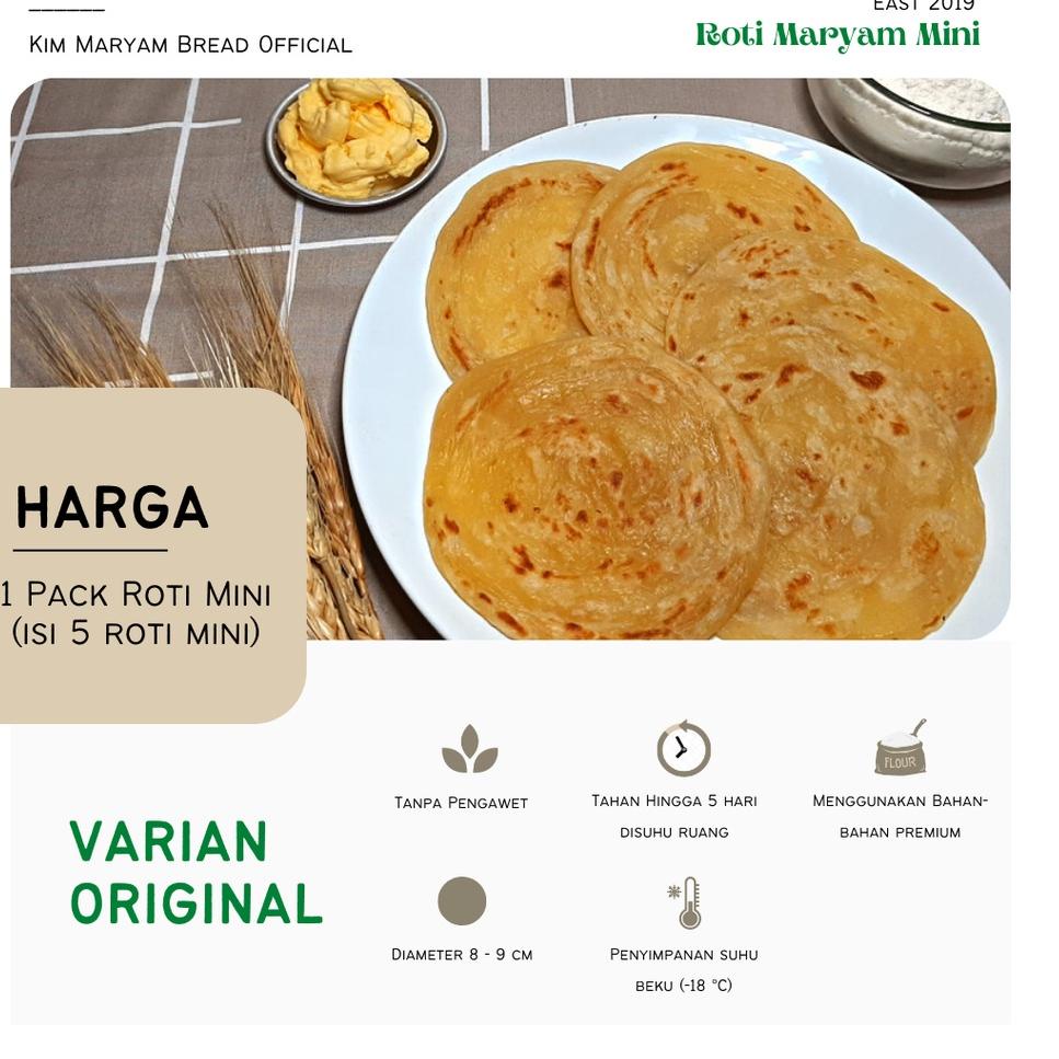 

PALING DICARI Roti Maryam/Cane/Canai/Konde Kim Original 1 Pack isi 5 Pcs ^ 885