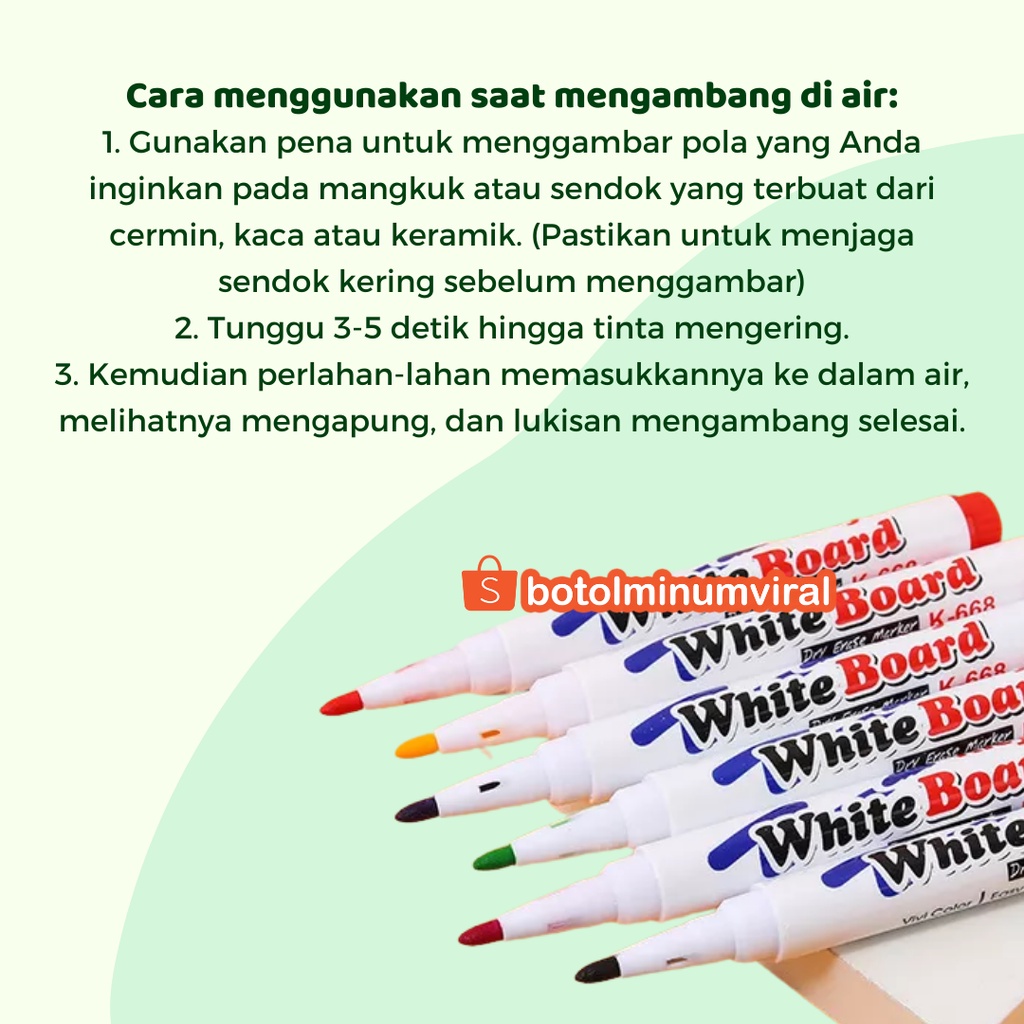 Spidol Apung Viral Ajaib Mainan Anak Magic Marker Floating Pen DIY Ori Pensil Warna Anak Sekolah TK