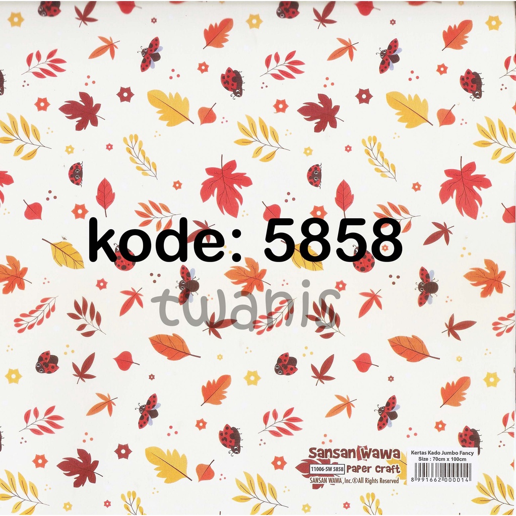 

Kertas Kado Motif Bunga SANWA kode 5858 isi 25 lembar bisa campur motif lain