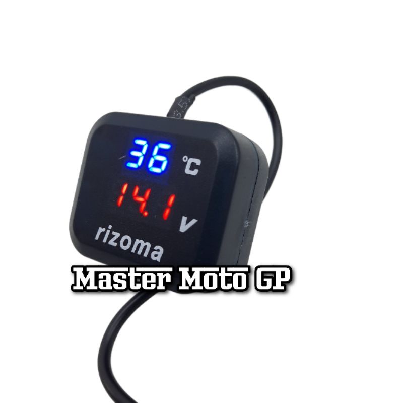 Digital Voltmeter C-5 motorcycle electric motorcycle Rizoma Led suhu Voltmeter 2in1 Nmax PCX beat mio Vario Aerox lexi rxking R15 cbr vixion ninja Adv fino