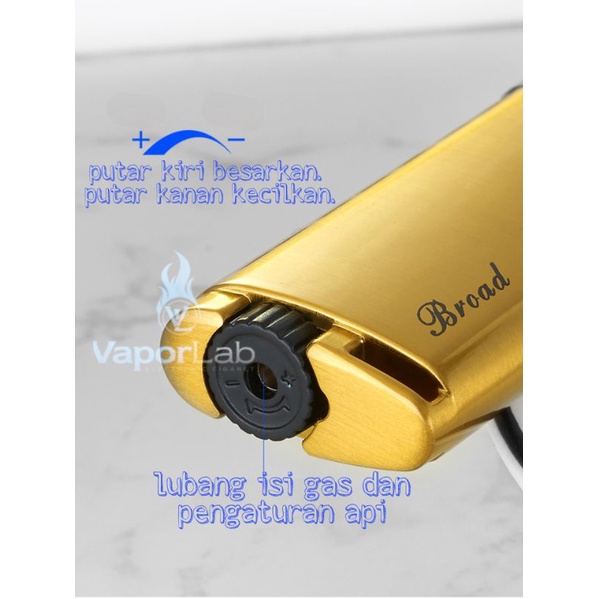 mancis korek api bara las BROAD blue jet torch gift lighter polos unik