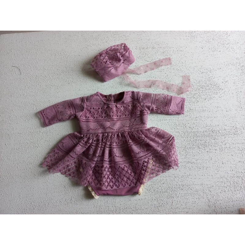 COD dress brukat premium dress bayi newborn properti foto bayi