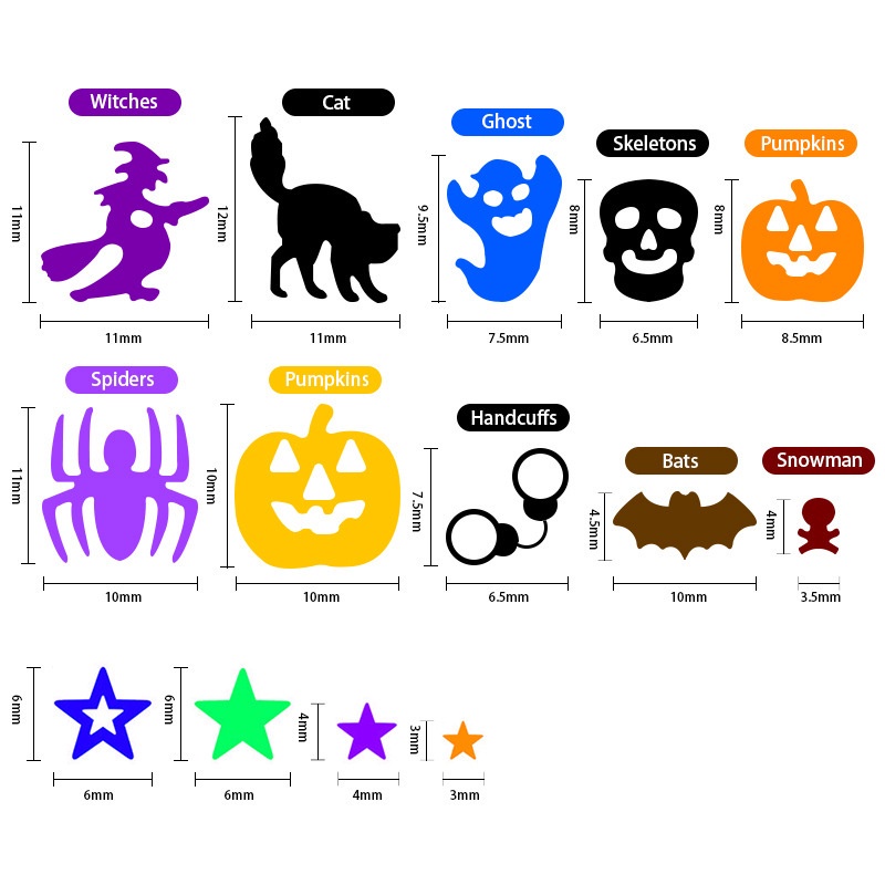Image of Payet Kuku Motif Hantu / Penyihir / Tengkorak / Laba-Laba / Labu Bahan Plastik Untuk Halloween #1