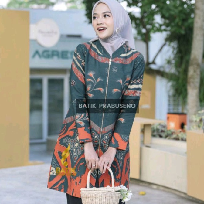Soraya Tunik Original Eksklusif Batik Wanita Prabuseno Bahan Katun Printing Premium Halus Adem Lapis