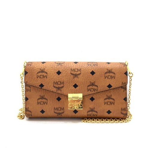 MCM Millie Flap Crossbody Studded Outline Cognac Visetos(Medium)