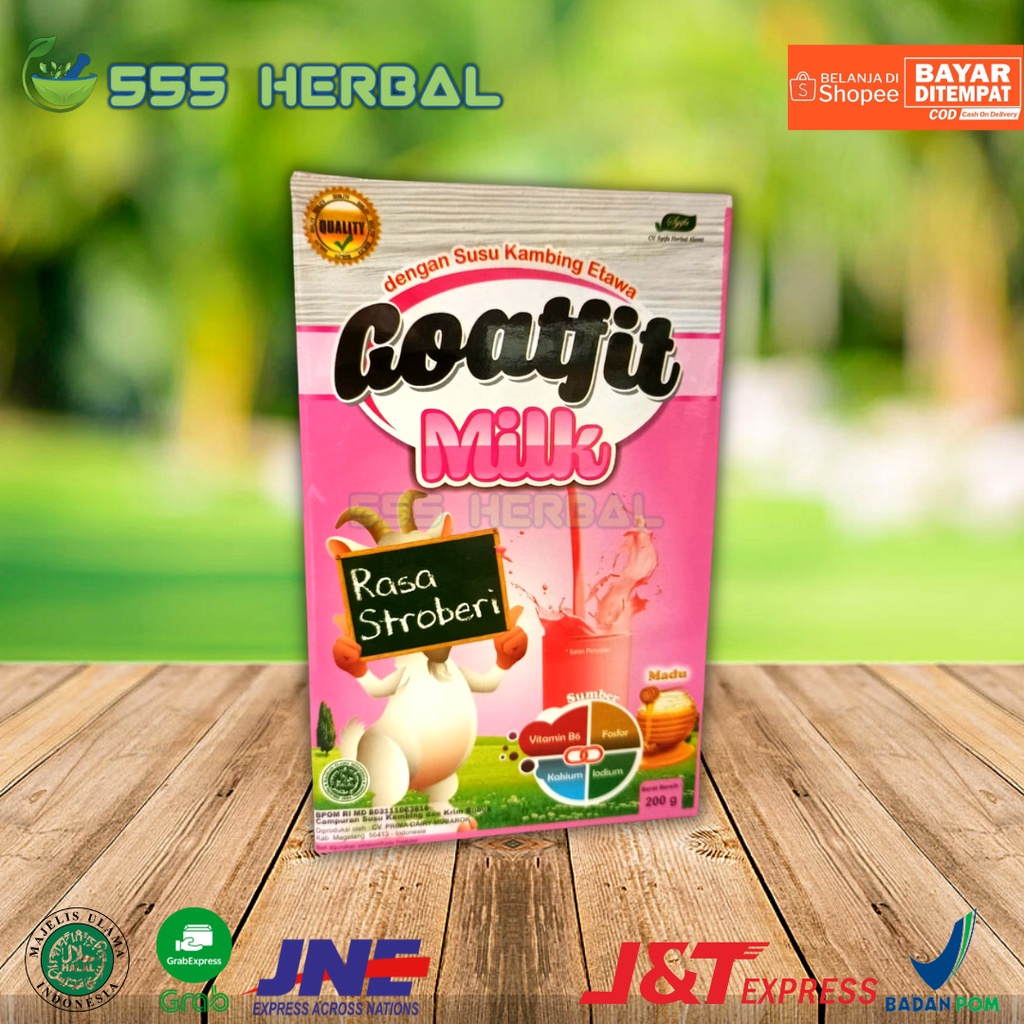 

Susu Kambing GOATFIT MILK Stroberi | Plus Royal Jelly Isi 200 Gram