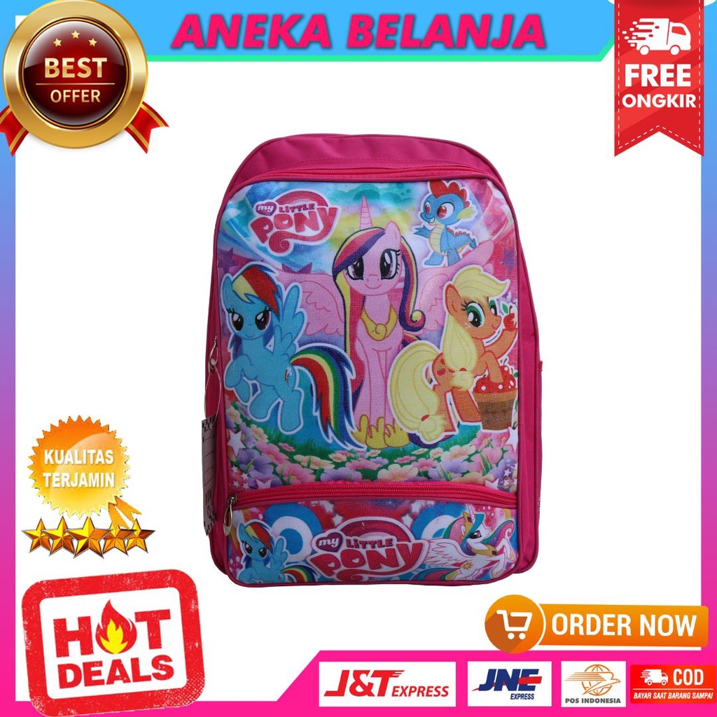 Tas Ransel Anak Sekolah Paud TK SD Cewek Little Pony Pink Bagus Murah