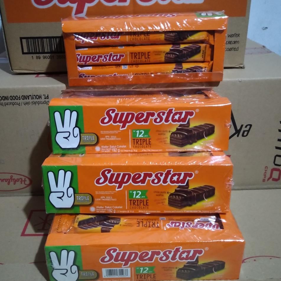 

artEe3E8--SUPER STAR ROMA WAFER COKLAT BOX ISI 12 pcs