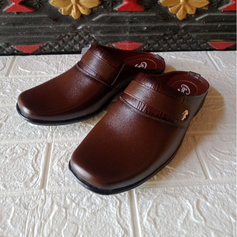 Sepatu Selop Bustong Kulit Asli - Sandal Slop Pria Kulit Sapi