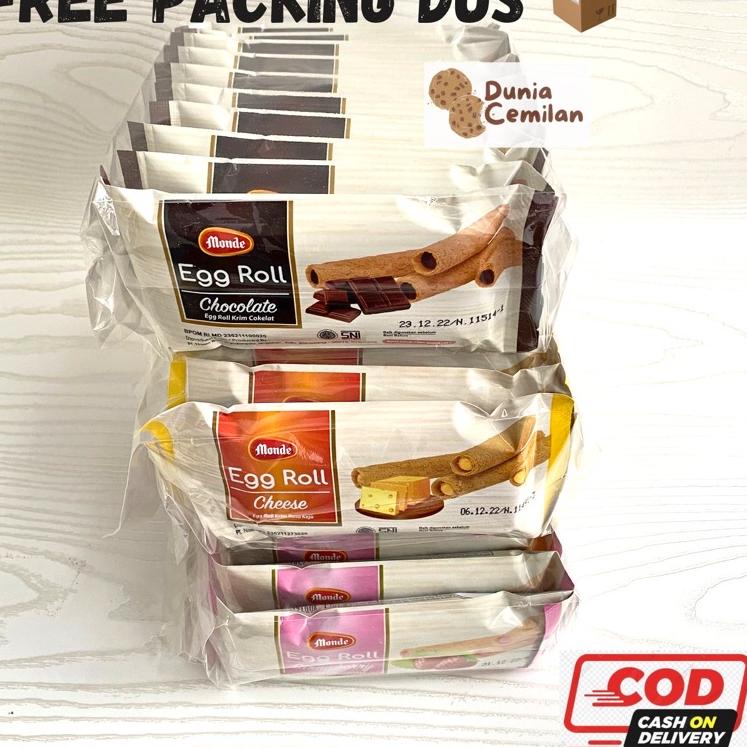 

Ready [TERMURAH!] EGG ROLL MONDE ISI COKLAT / STRAWBERRY 1 PAK (10pcsX35gr) ML0
