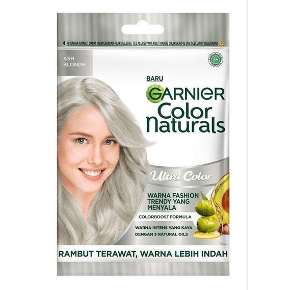 Garnier Ultra Color Ash Blonde Pewarna Rambut Garnier Sachet Rambut Terawat Lebih Lama