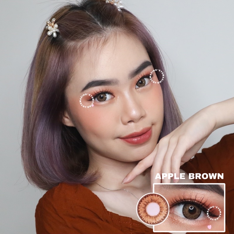 EYEMAZING Softlens - APPLE Brown / Coklat Normal Minus Beda Minus