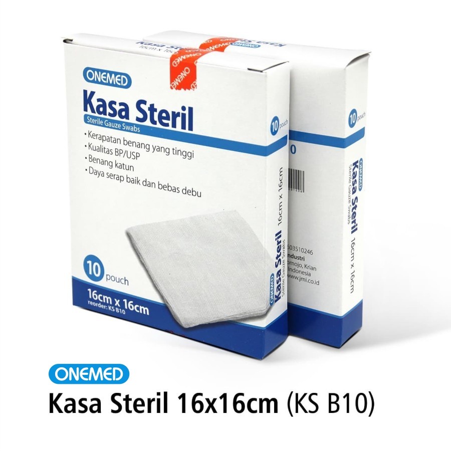 Kasa Steril 16x16cm Onemed  Gauze Swab Steril One med / 10pcs