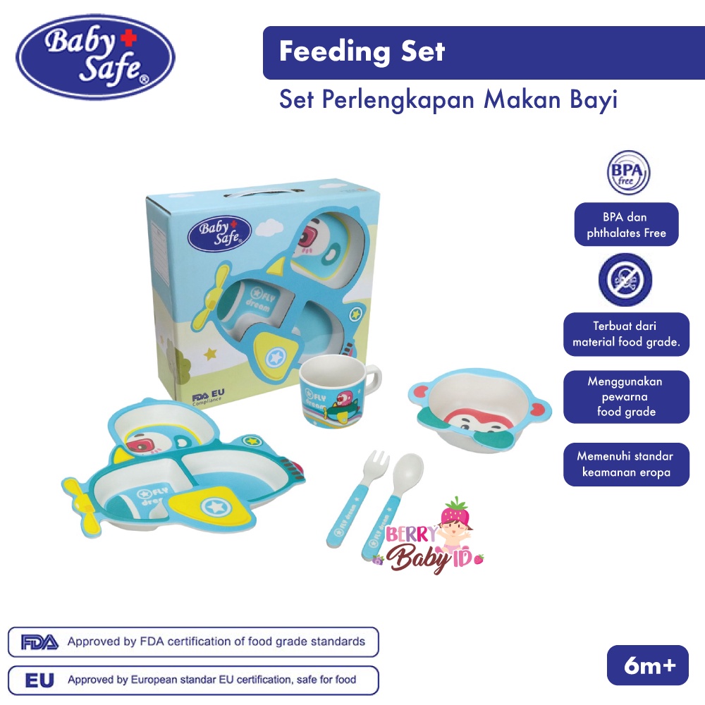 Baby Safe Feeding Set Karakter Perlengkapan Makan Paket Kado Bayi Anak Berry Mart