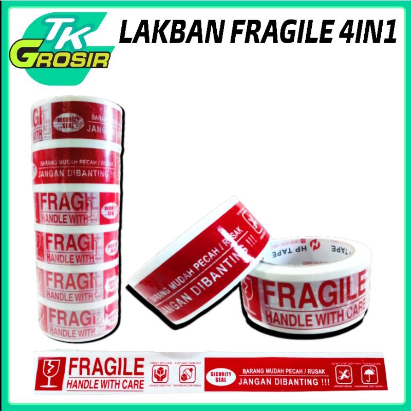 

lakban fragile 4 in 1/lakban fragile murah/lakban fragile 45 mm x 80 yard