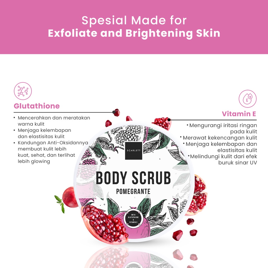 Girlsneed77 Scarlett Whitening Body Scrub Pomegrante