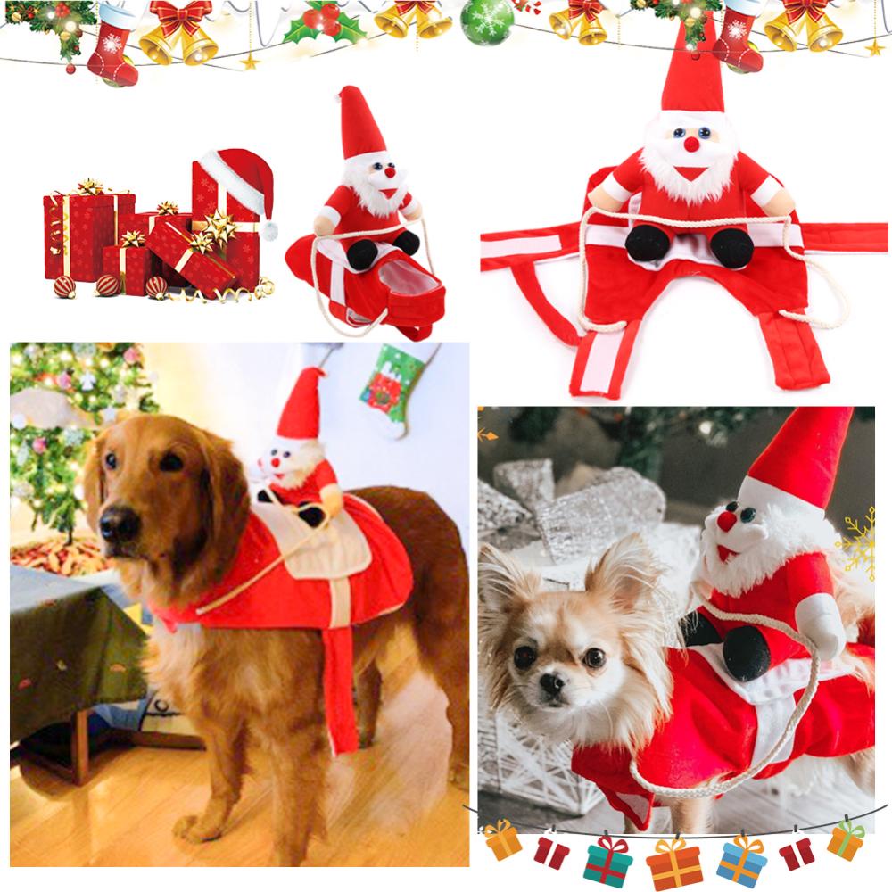 Timekey Kostum Santa Claus Mengendarai Motor Untuk Anjing Peliharaan B6O3