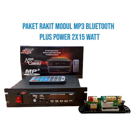 PAKET RAKIT MODUL MP3 BLUETOOTH PLUS POWER 2X15 WATT