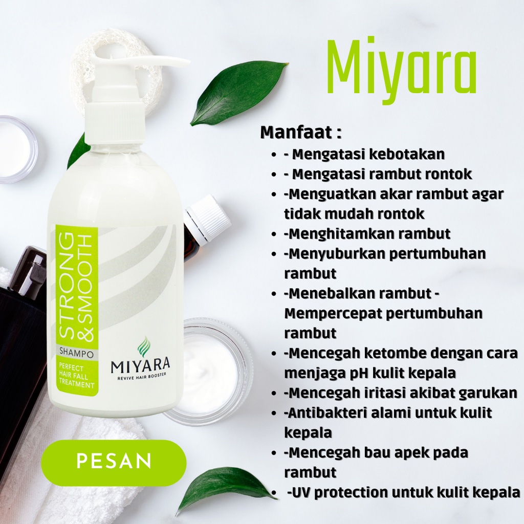 MIYARA Hair Tonic &amp; Shampo - Perawatan Rambut, Penumbuh Rambut &amp; Vitamin Untuk Menyuburkan Rambut Anti Rontok