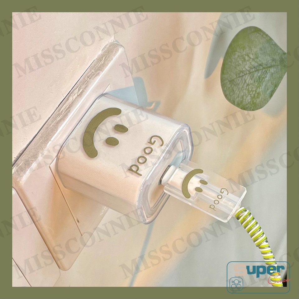 Set 5 In 1 Pelindung Kabel Data / Charger TPU Motif Kartun Pink / Ungu / Pita Untuk Apple 18 / 20W