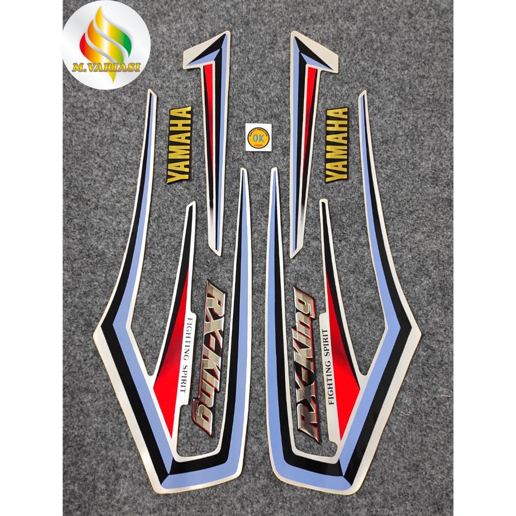 Striping Emblem Yamaha Rx king 2001 Silver Paket Komplit