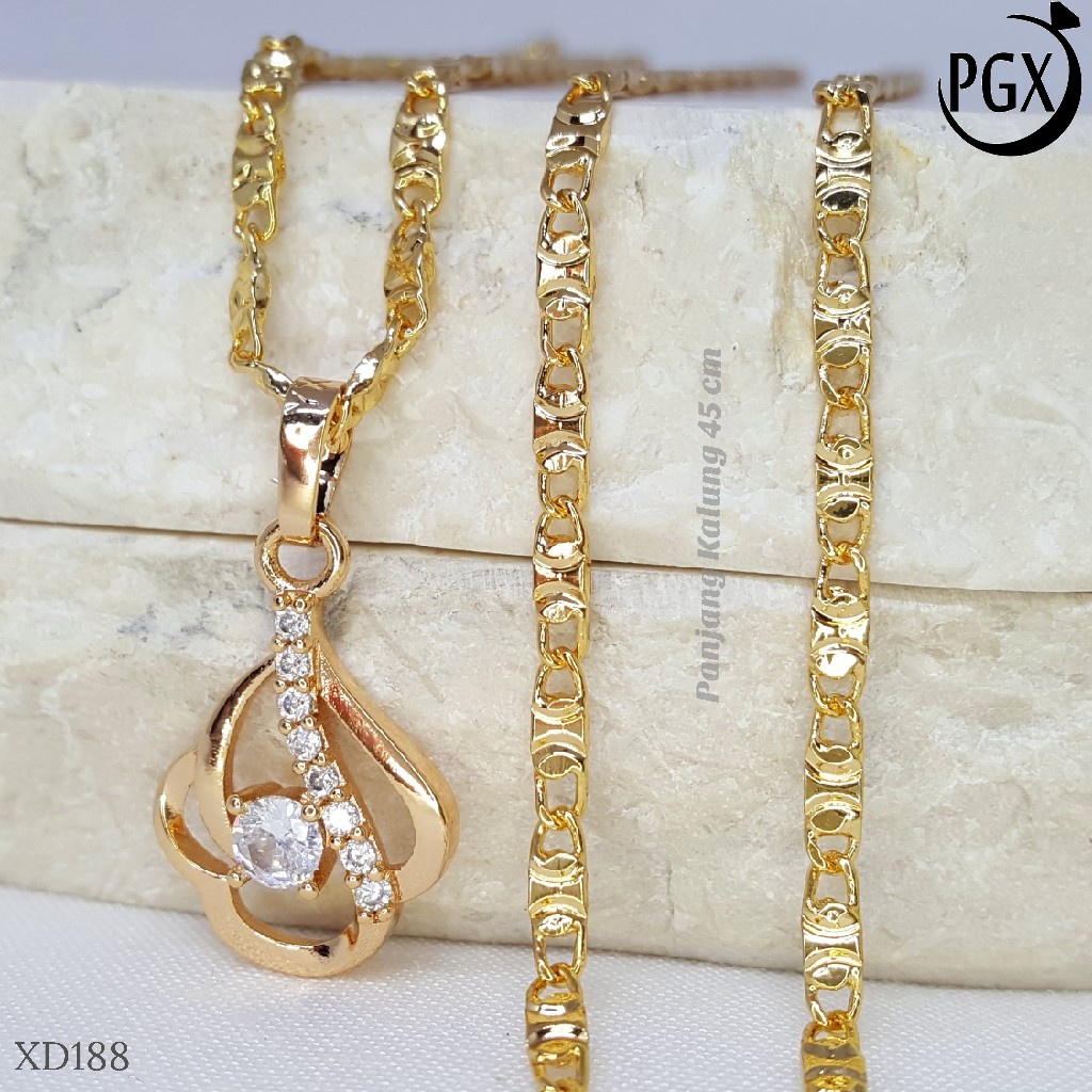 PGX Kalung Wanita Xuping Aksesoris Fashion Perhiasan Lapis Emas XD188